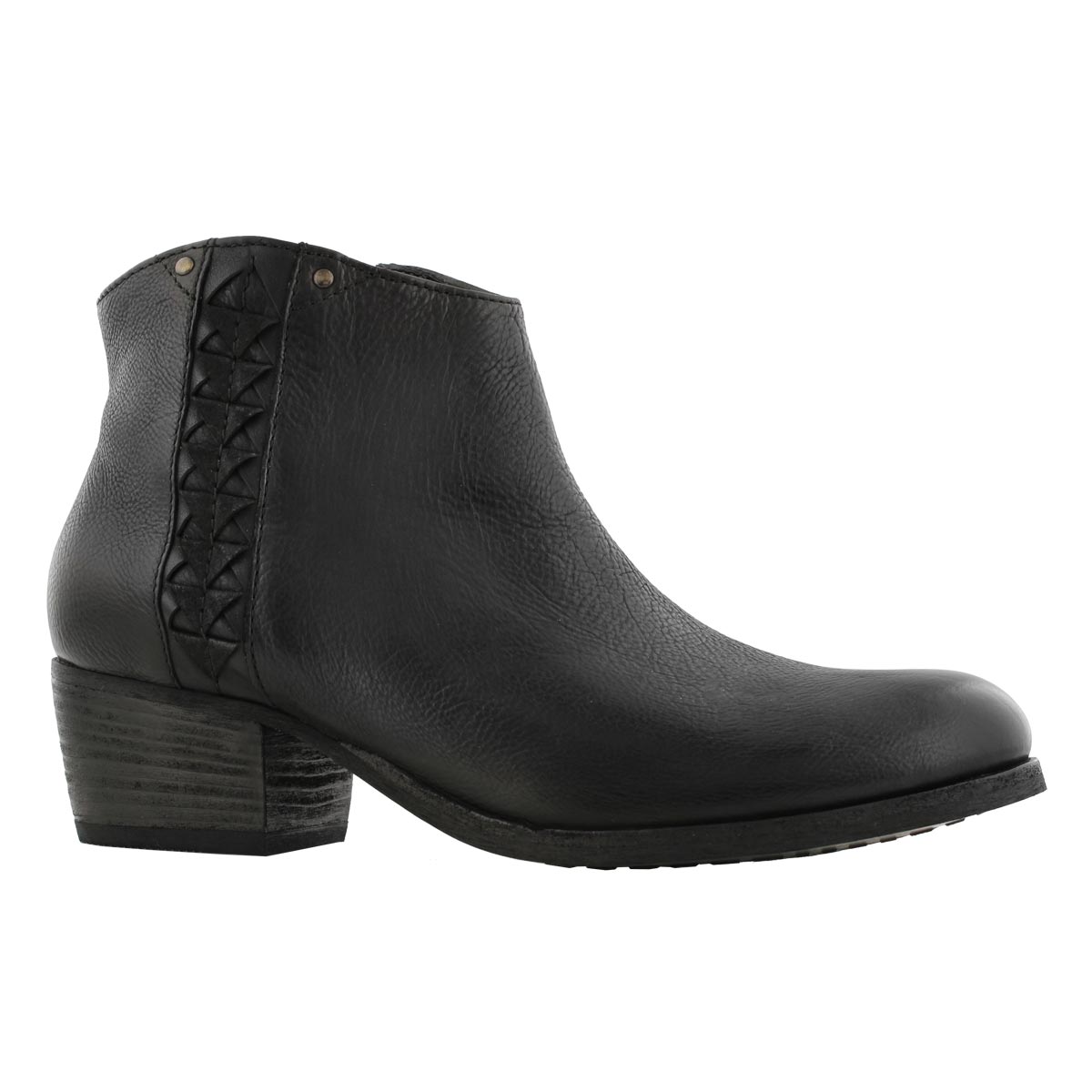 Lds Maypearl Fawn blk slip on ankle boot