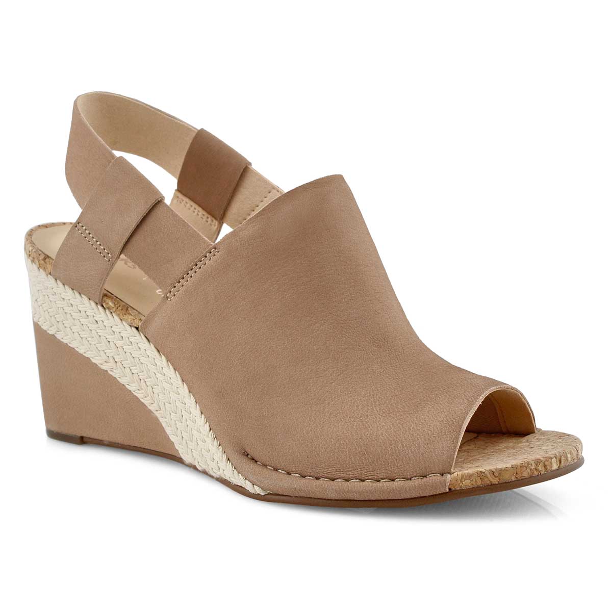 Lds Spiced Bay nude dress wedge sandal