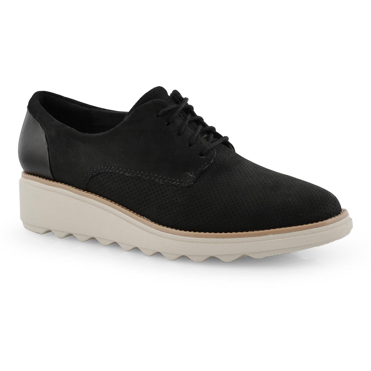 Lds Sharon Crystal black wdge oxford