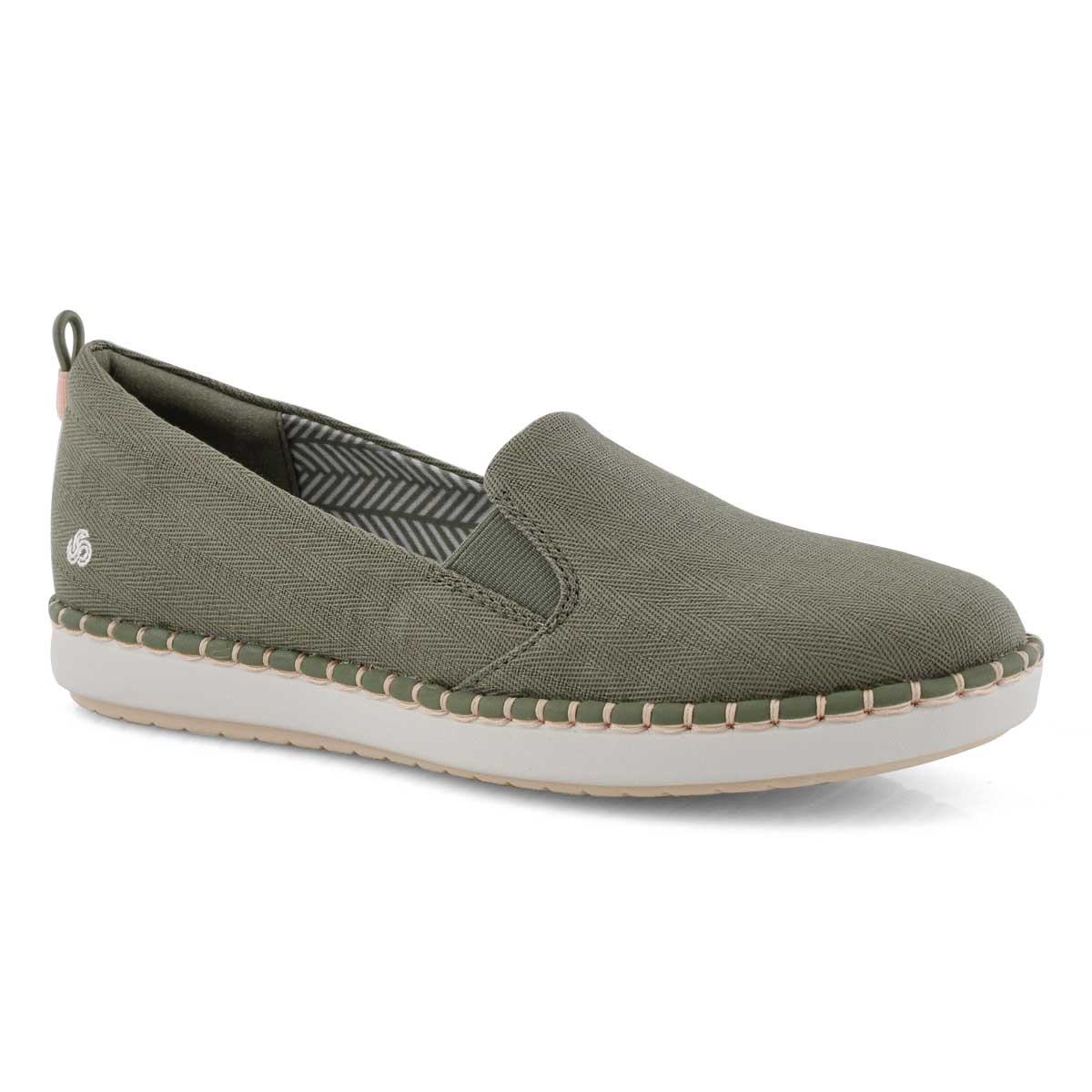 Lds Step Glow Slip olive casual loafer