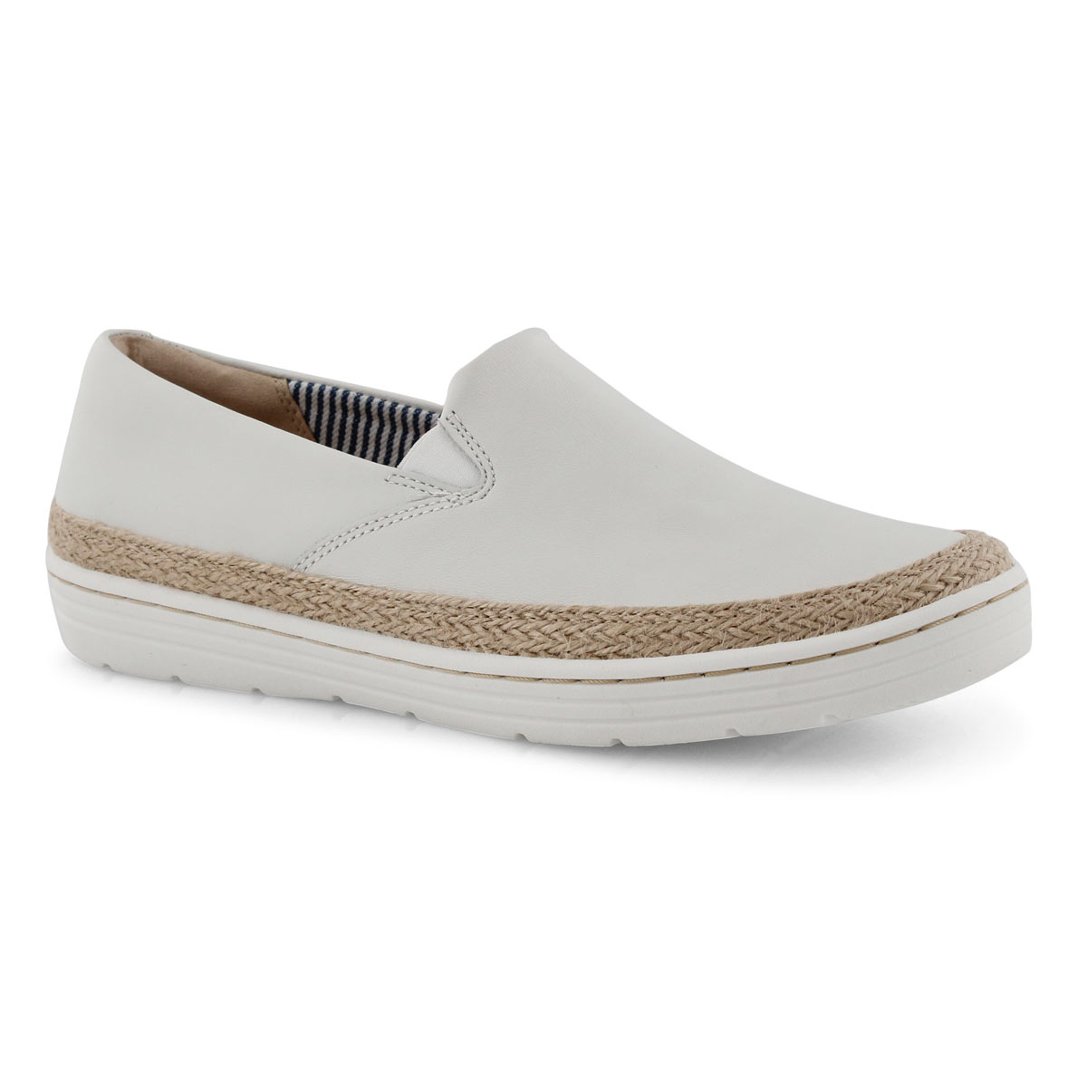 Lds Marie Pearl white lthr casual shoe