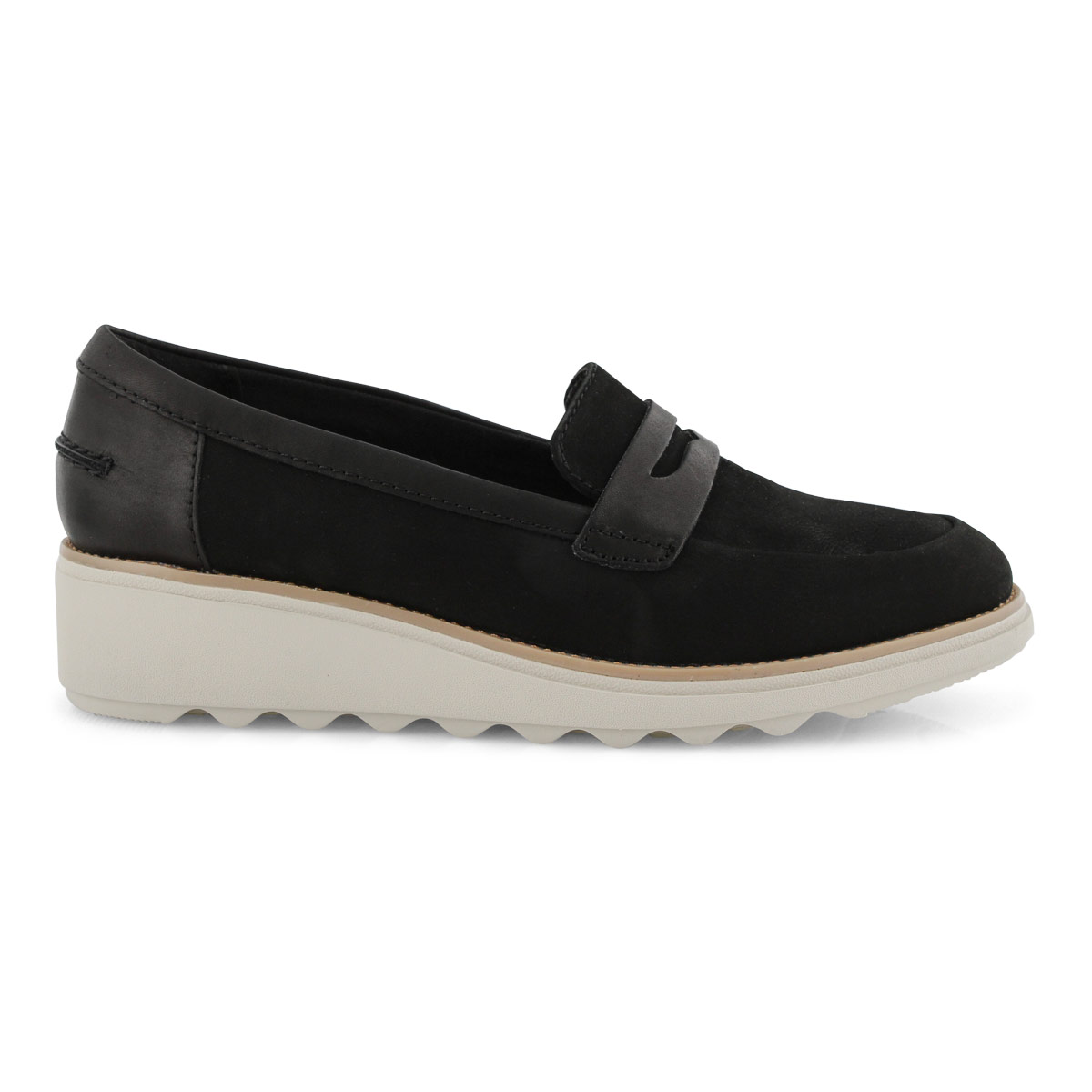 clarks sharon ranch wedge penny loafer