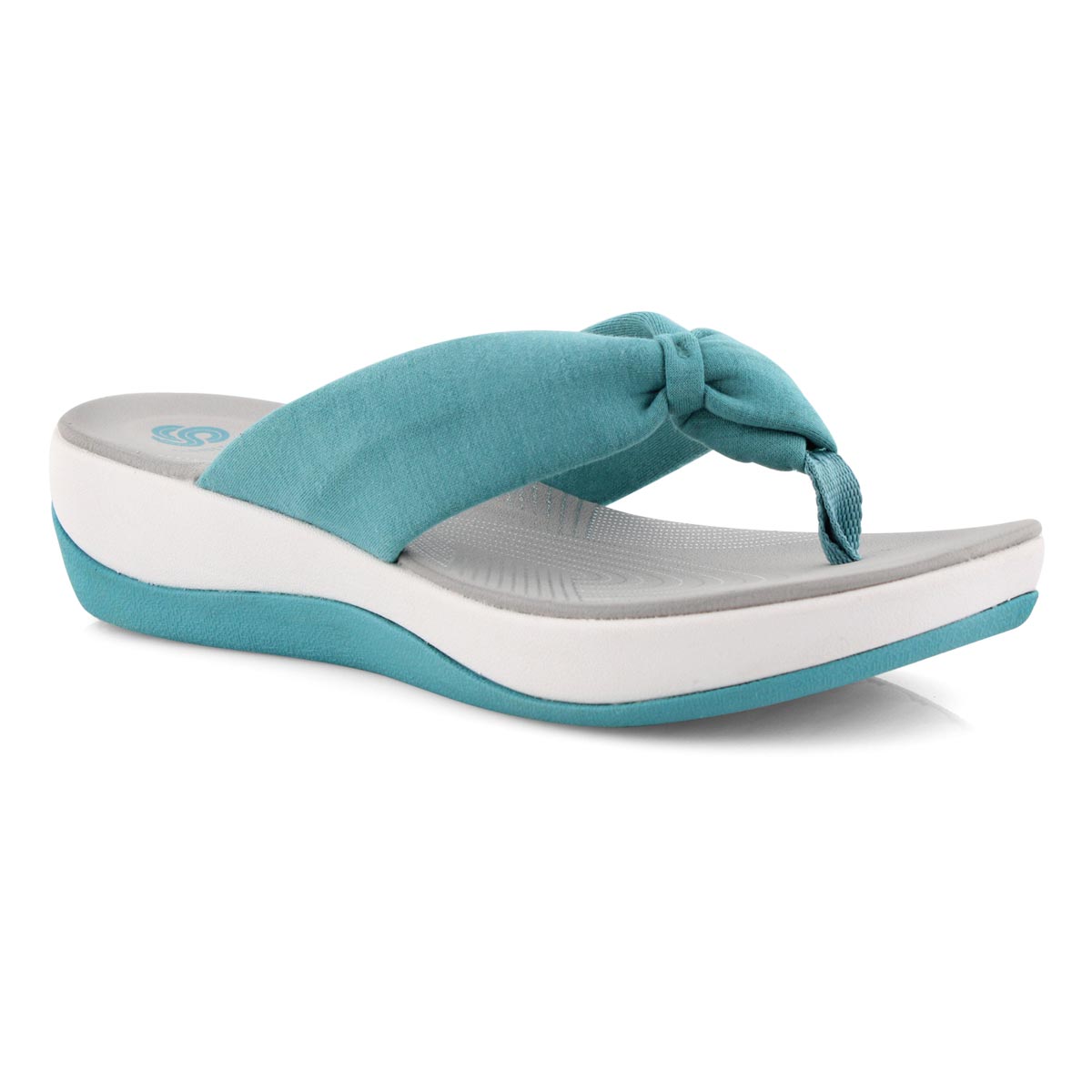 Lds Arla Glison aqua thong wedge sandal