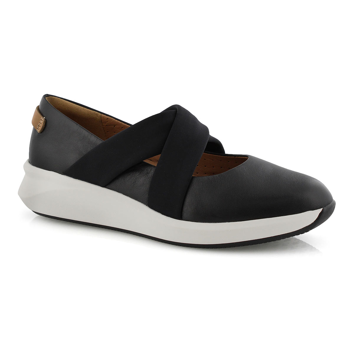 Lds Un Rio Cross blk lthr casual shoe