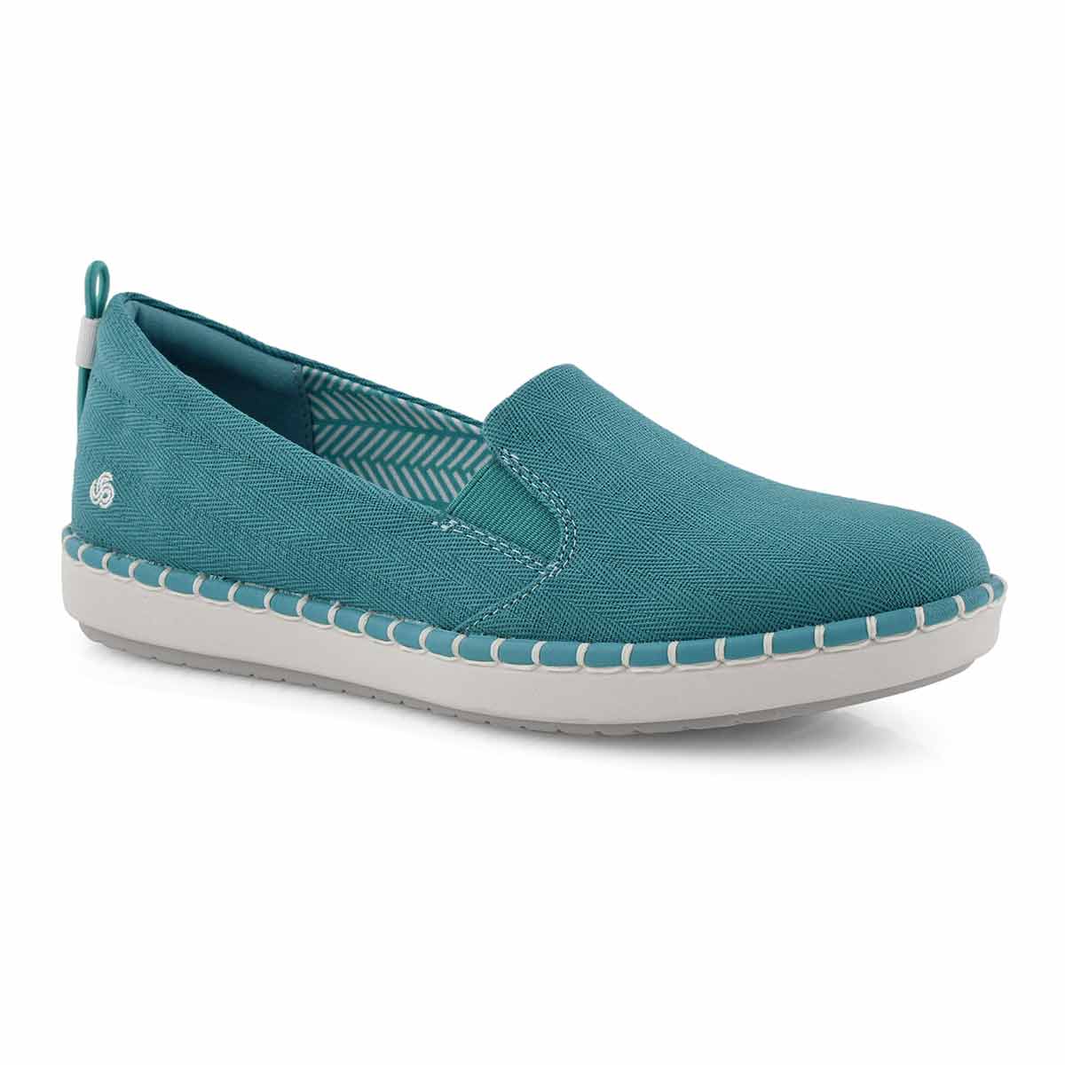 Lds Step Glow Slip aqua casual loafer