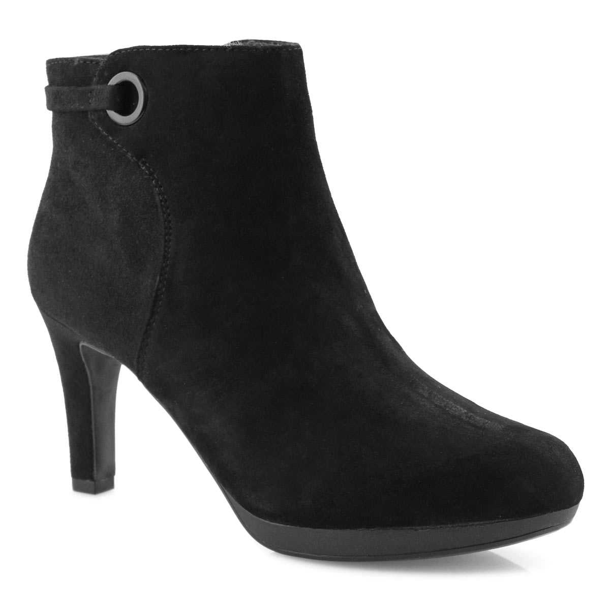 clarks womens black booties