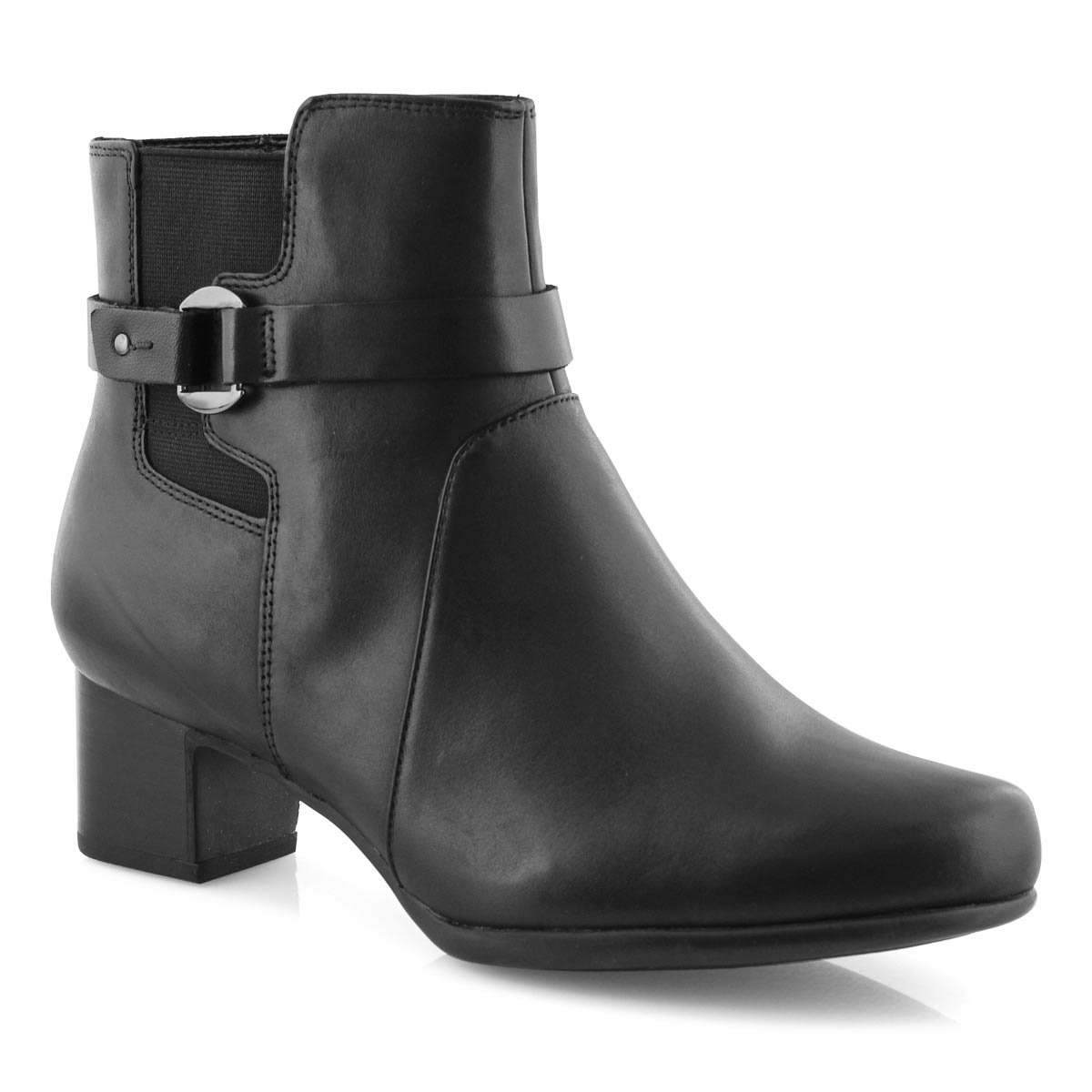 Lds Un Damson Mid blk wp ankle boot-wide