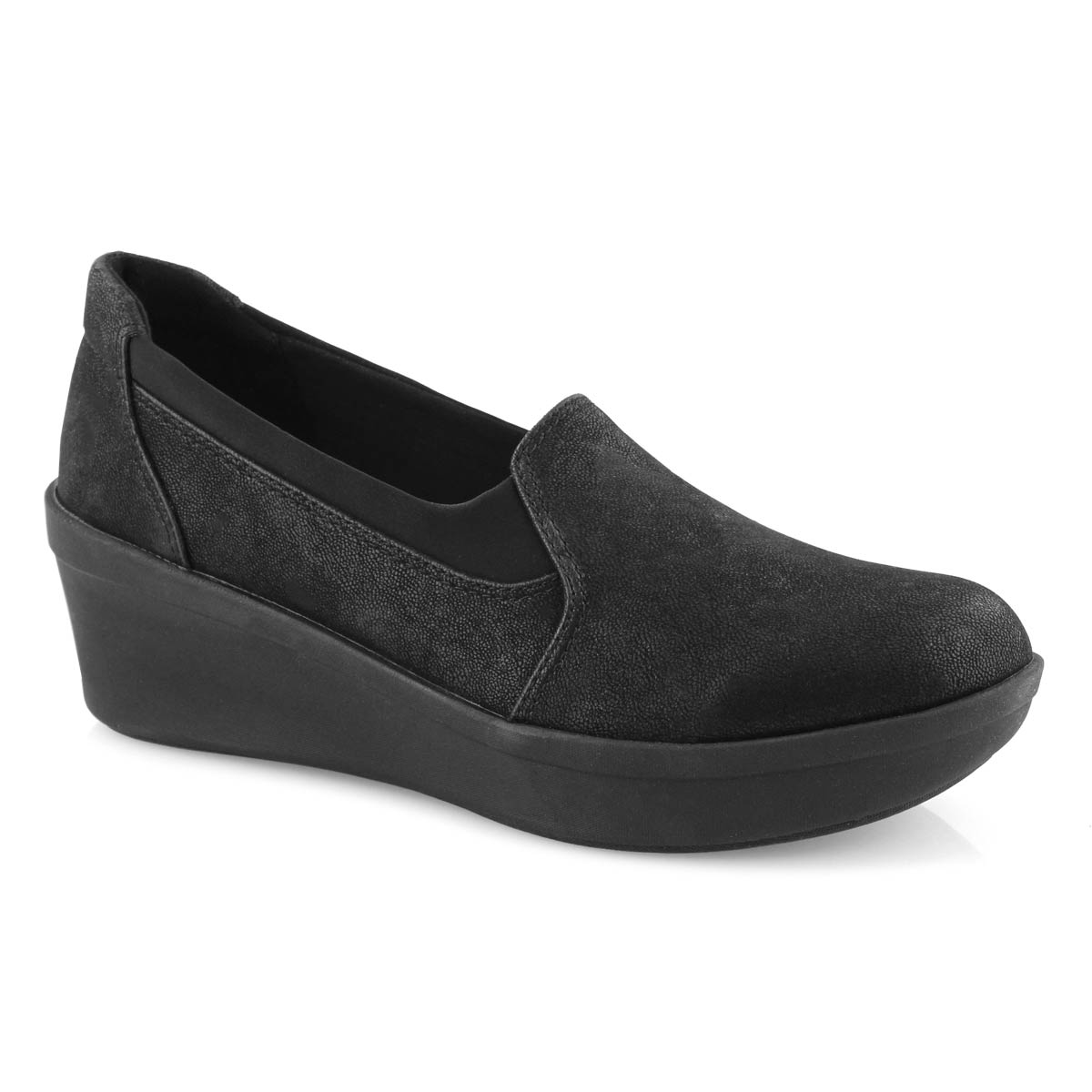Lds Step Rose Moon black slip on shoe