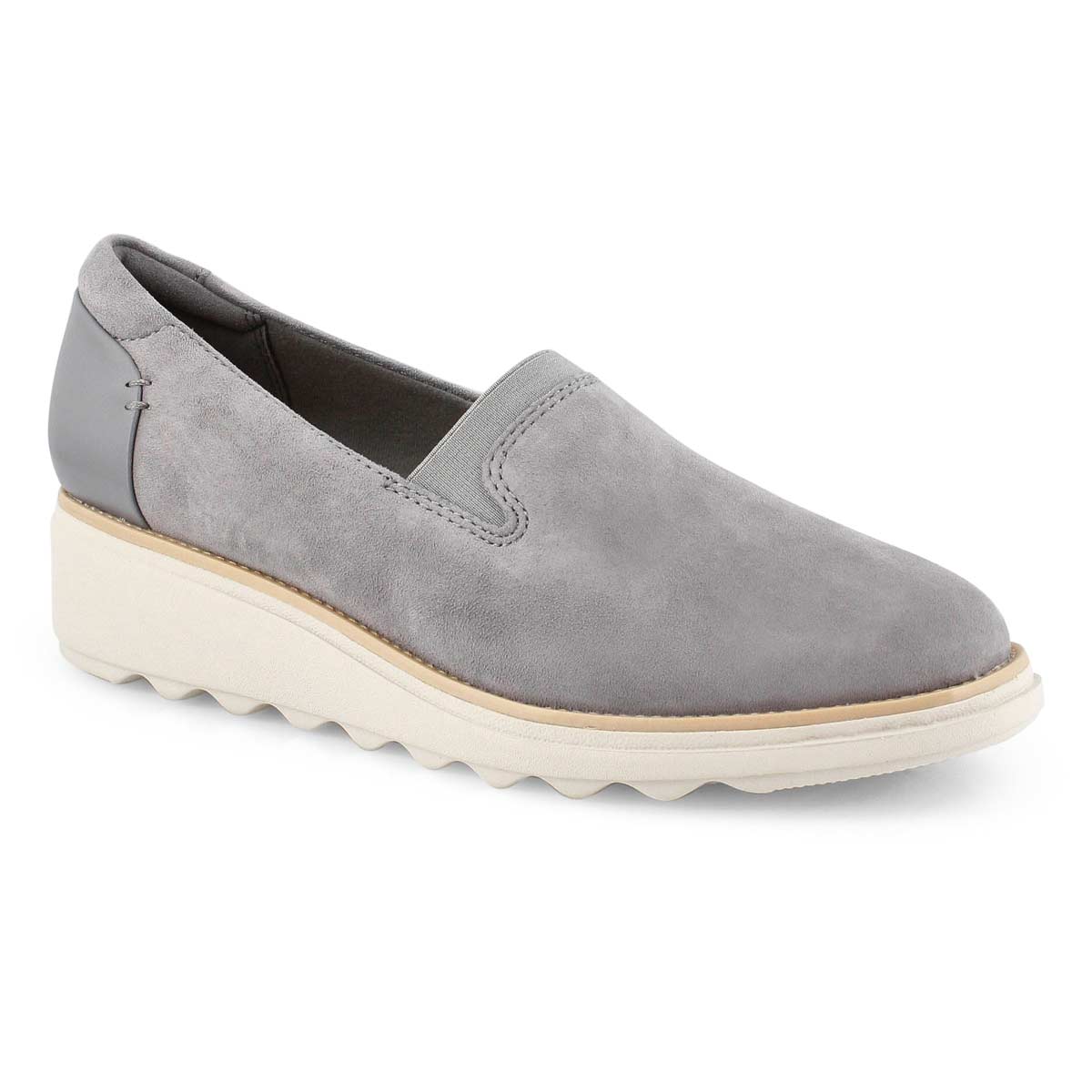 Lds Sharon Dolly grey sde casual loafer