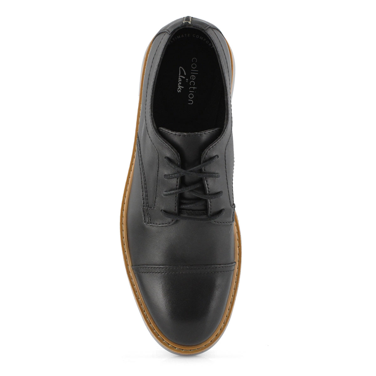 Clarks Men's Draper Cap Casual Oxford - Black | SoftMoc.com