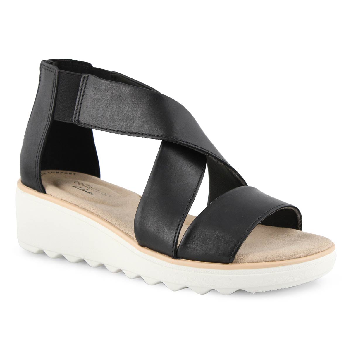 Lds Jillian Rise black wedge sandal