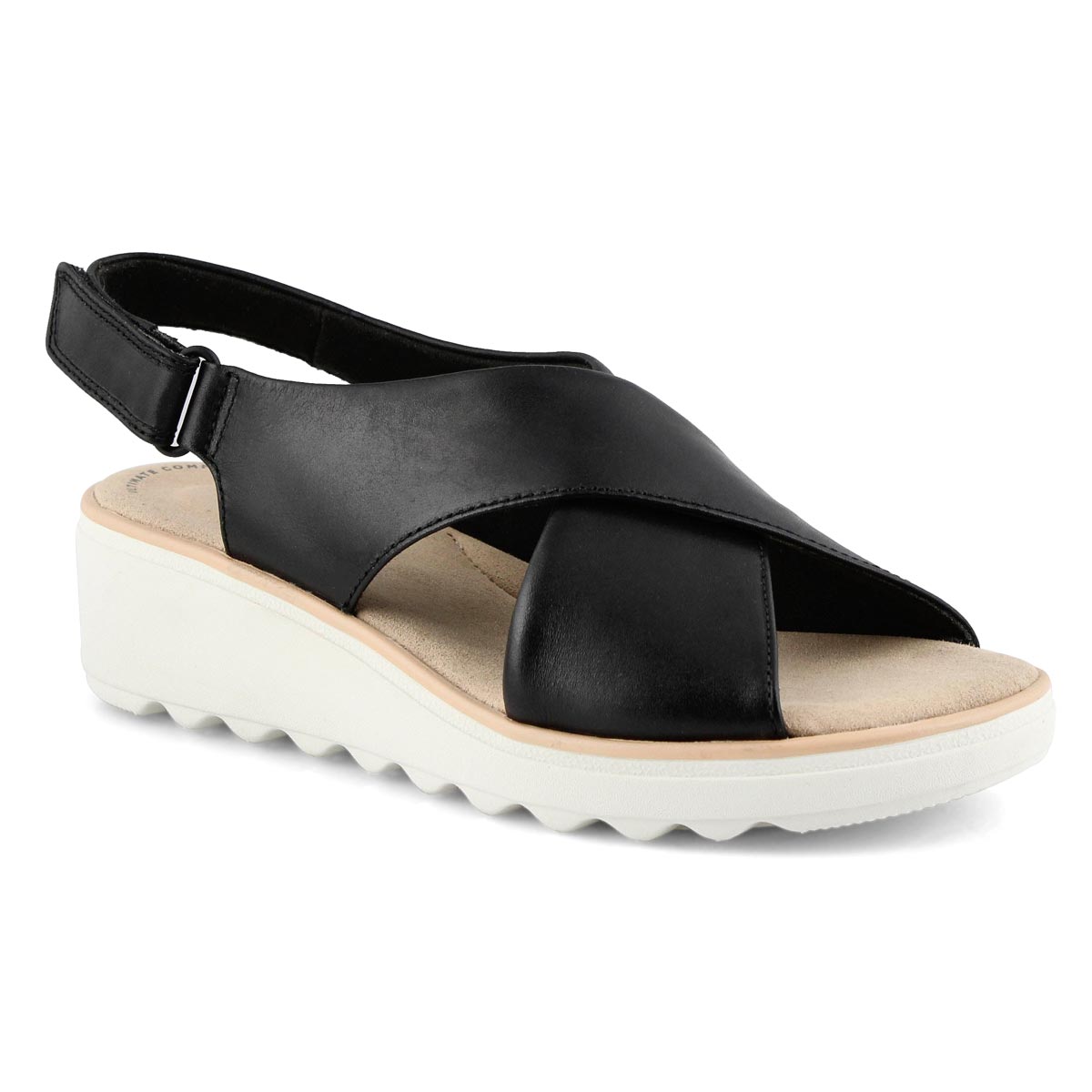 Lds Jillian Jewel black wedge sandal