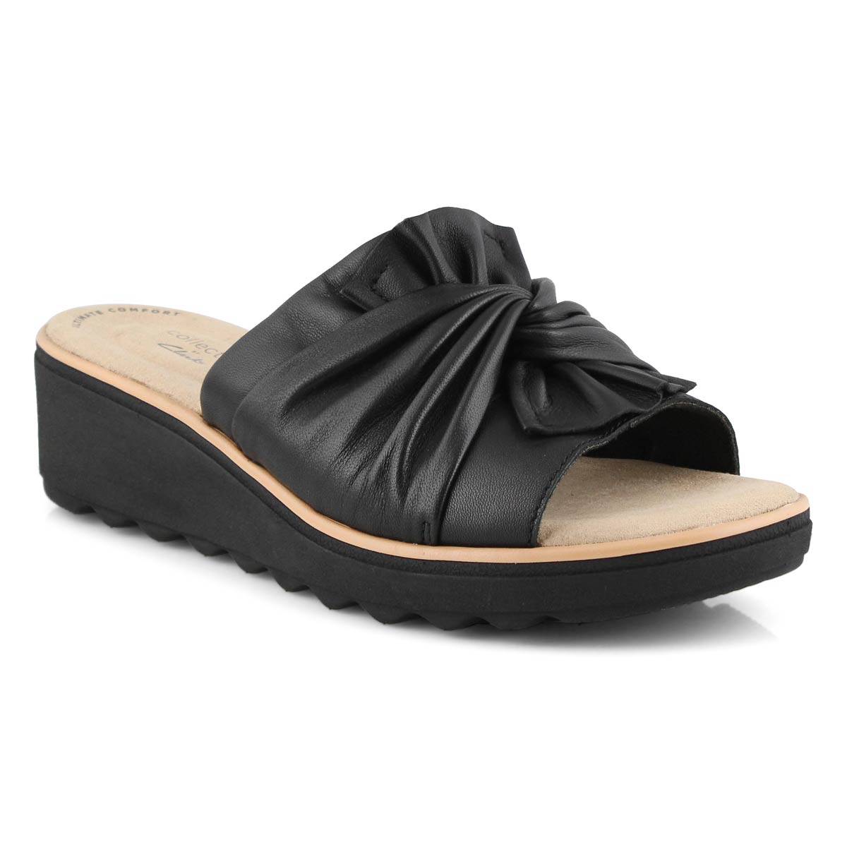Lds Jillian Leap black wedge sandal