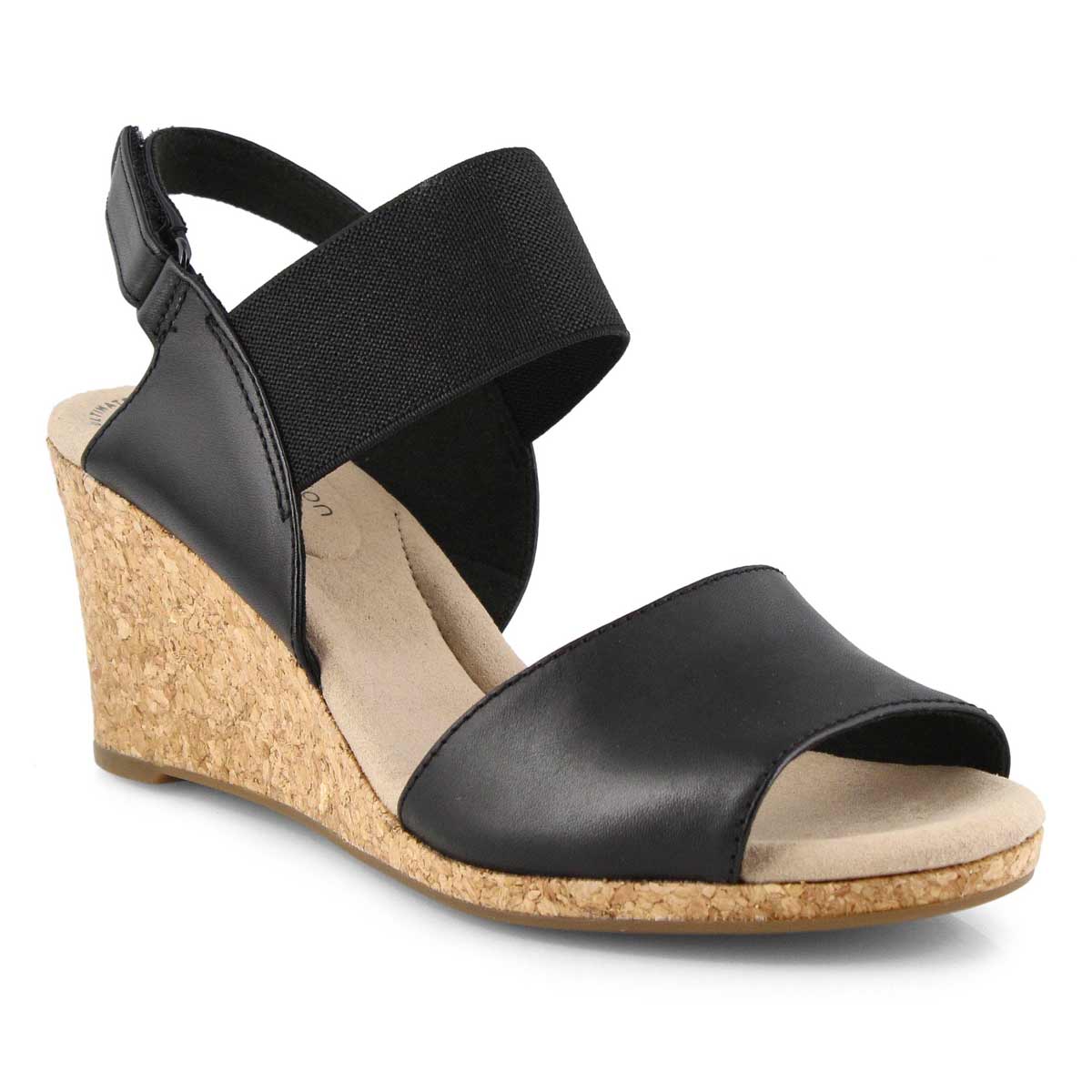 Lds Lafley Lily black wedge sandal -wide