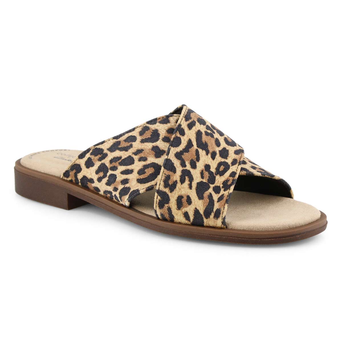 Lds Declan Ivy tan leopard slide sandals