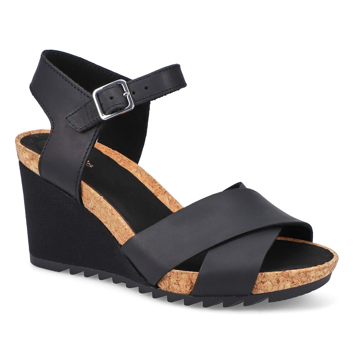 Lds Flex Sun black wedge sandal