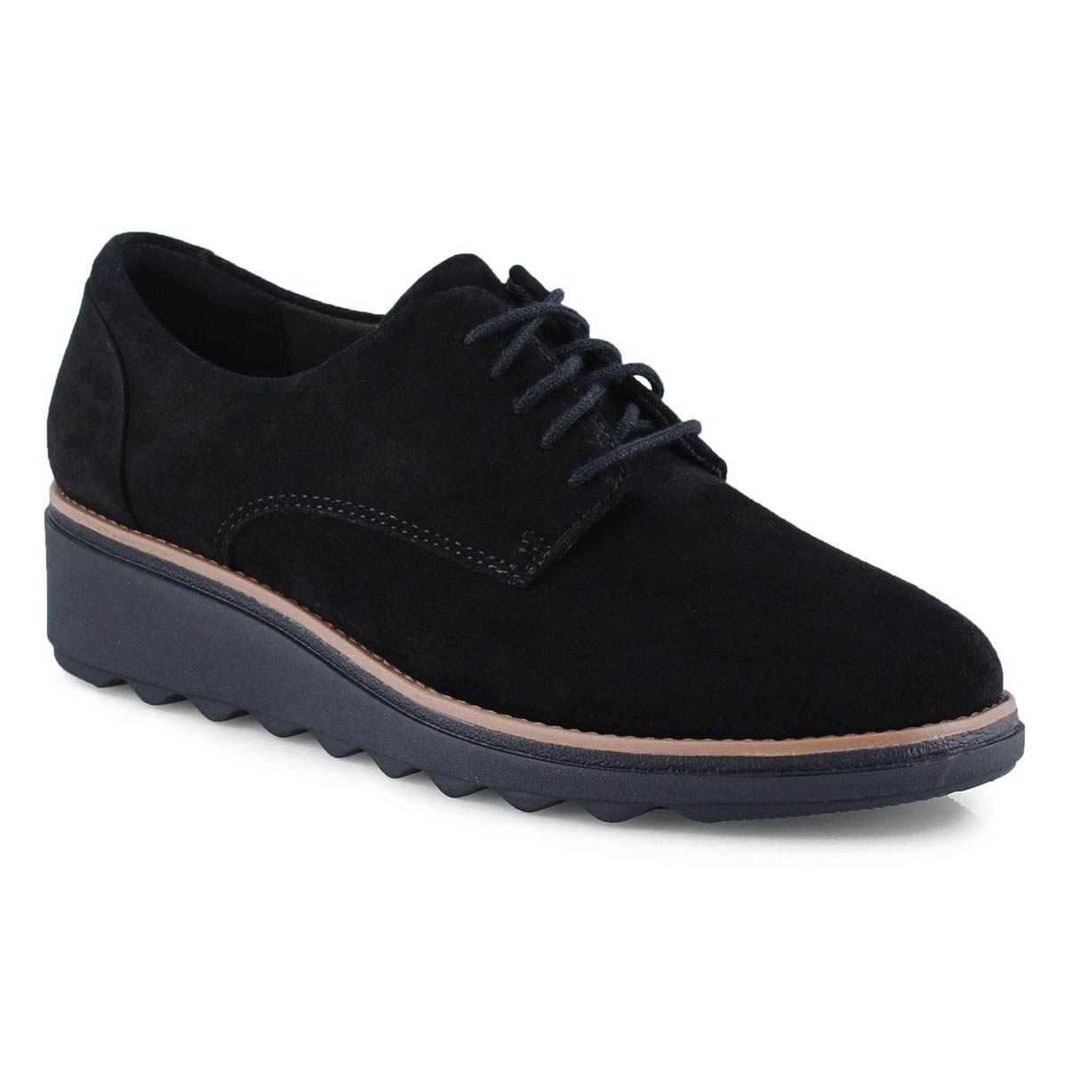 Lds Sharon Noel blk nubuck wedge oxford