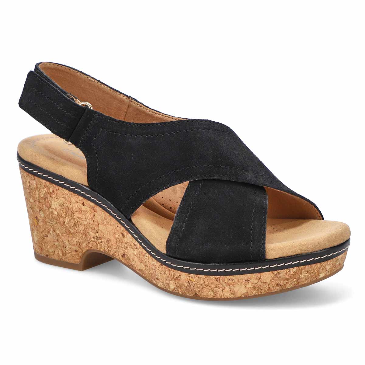 Clarks Women's Giselle Cove Sandal - Black | SoftMoc.com