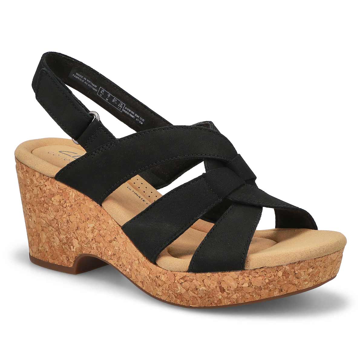 Womens Giselle Beach Wedge Sandal - Black