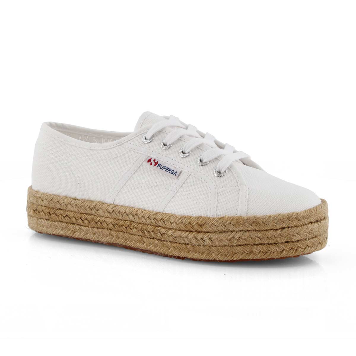 Lds Platform wht rope wrapped canvas snk
