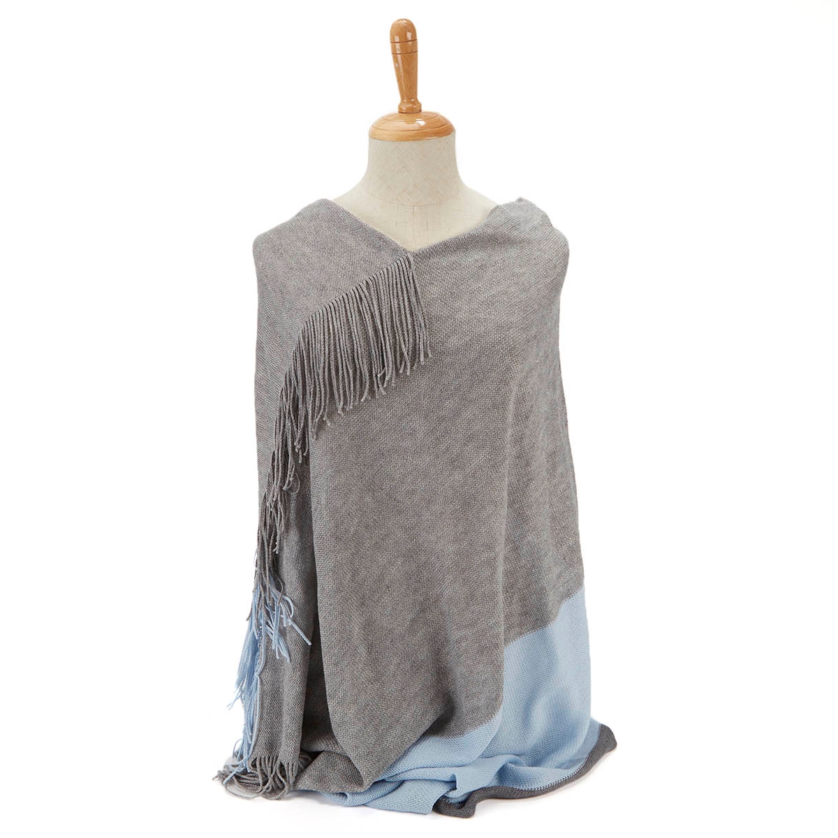 Lds Raschel gry/blue loop and poncho