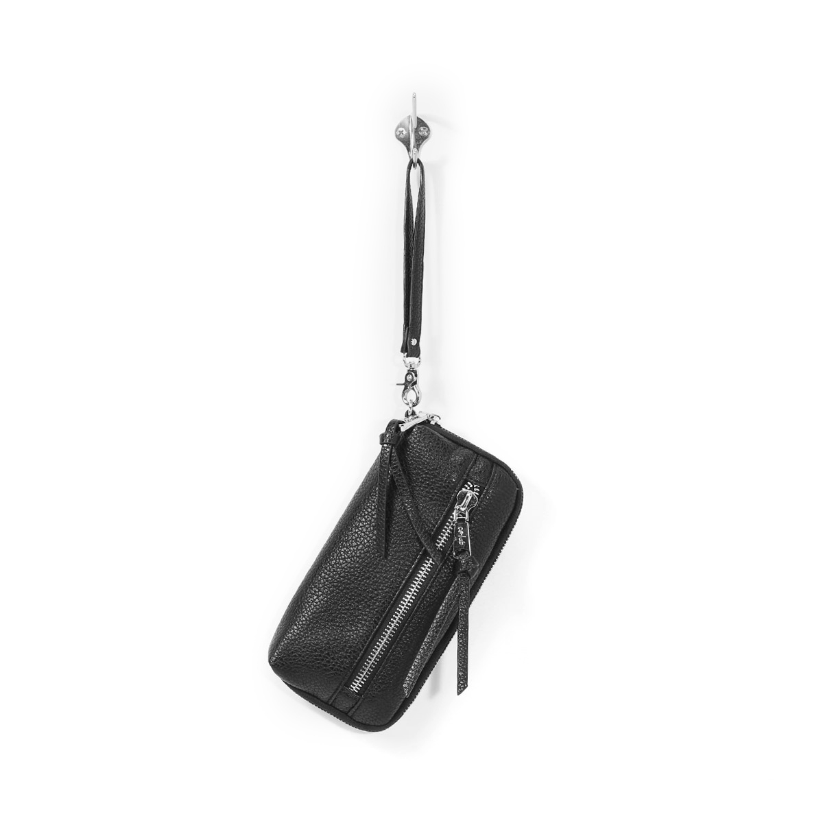 Lds blk croco print wristlet wallet