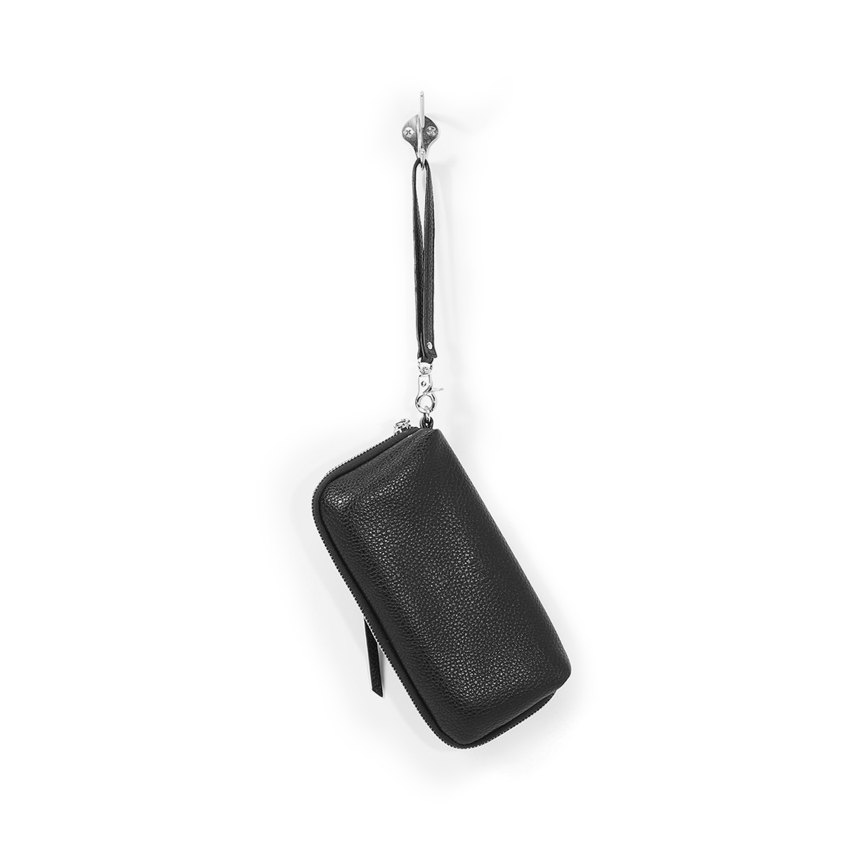 Lds blk croco print wristlet wallet