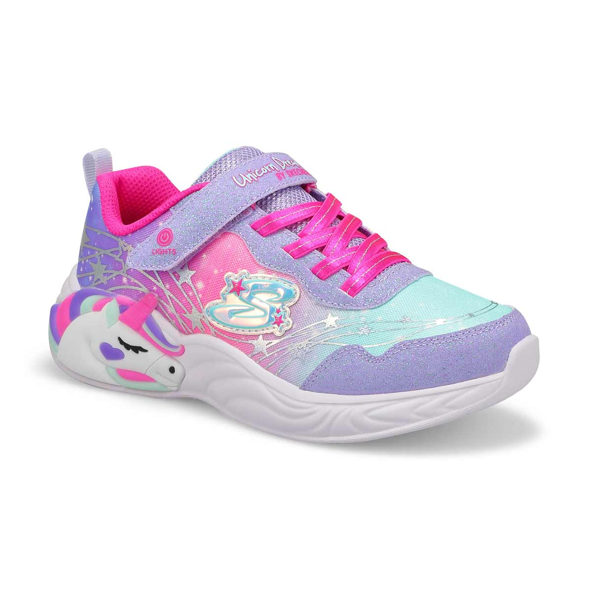 Girls Unicorn Dreams Sneaker - Lavender/Hot Pink