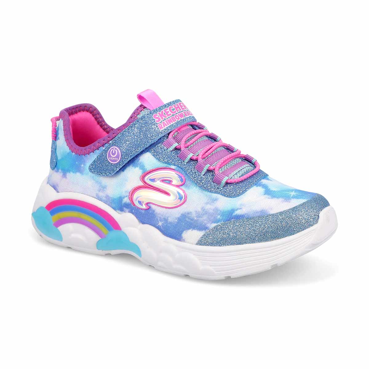 Skechers Girls' Rainbow Racer Light Up Sneake