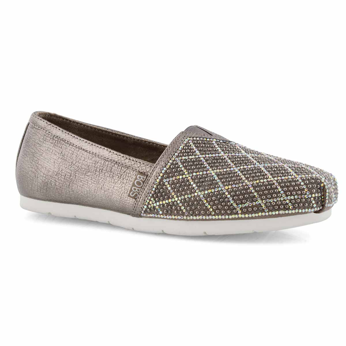 Lds Bobs Luxe Elite pewter slip on shoe