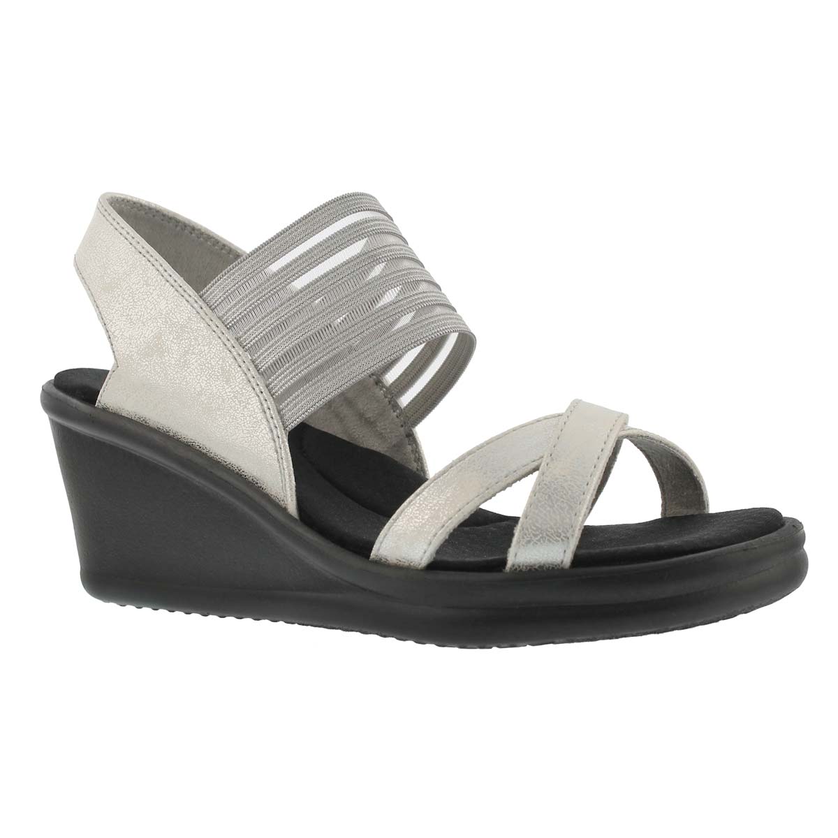 Women's RUMBLERS GLAM SOCIETY slvr wdg sandals