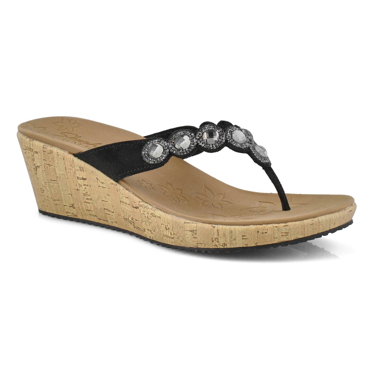 Lds Beverlee Bizzy Babe blk wedge sndl