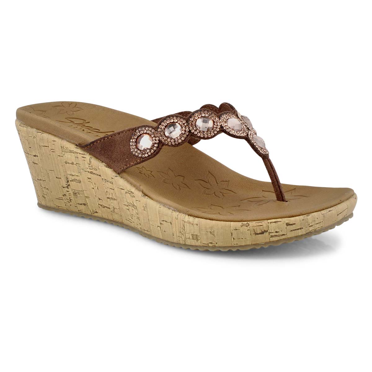 Lds Beverlee Bizzy Babe brn wedge sndl