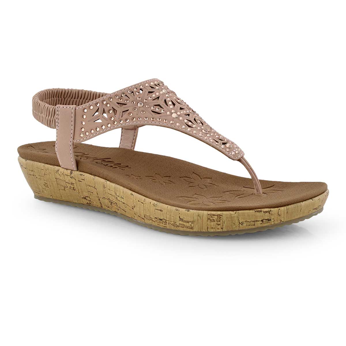 Lds Brie pink rhinestone thng sndl