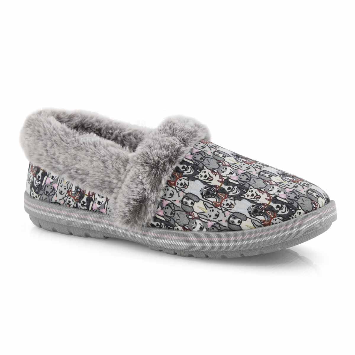 Lds Bobs Too Cozy grey/multi slipper