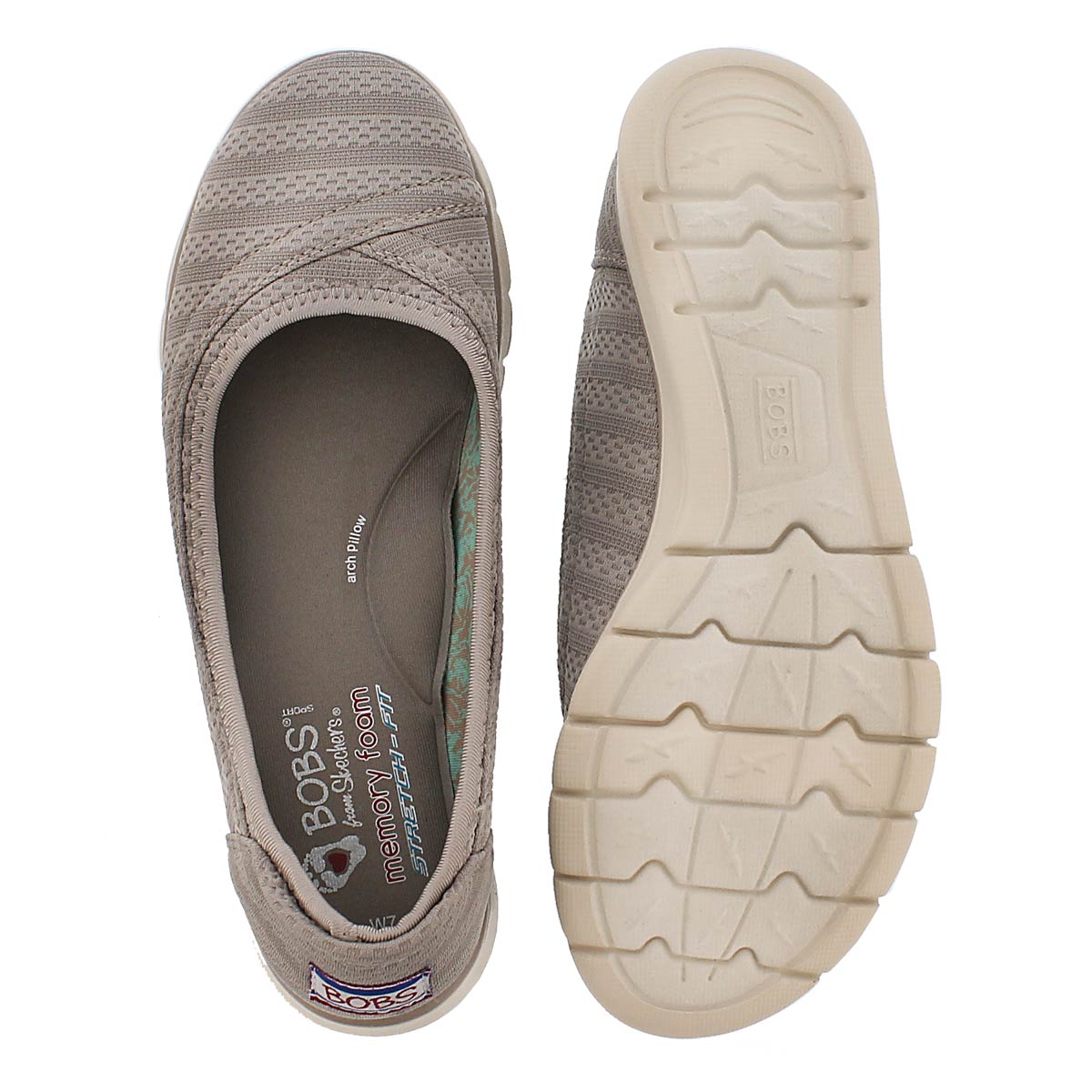 Lds Bobs PureFlex Supastar taupe flat
