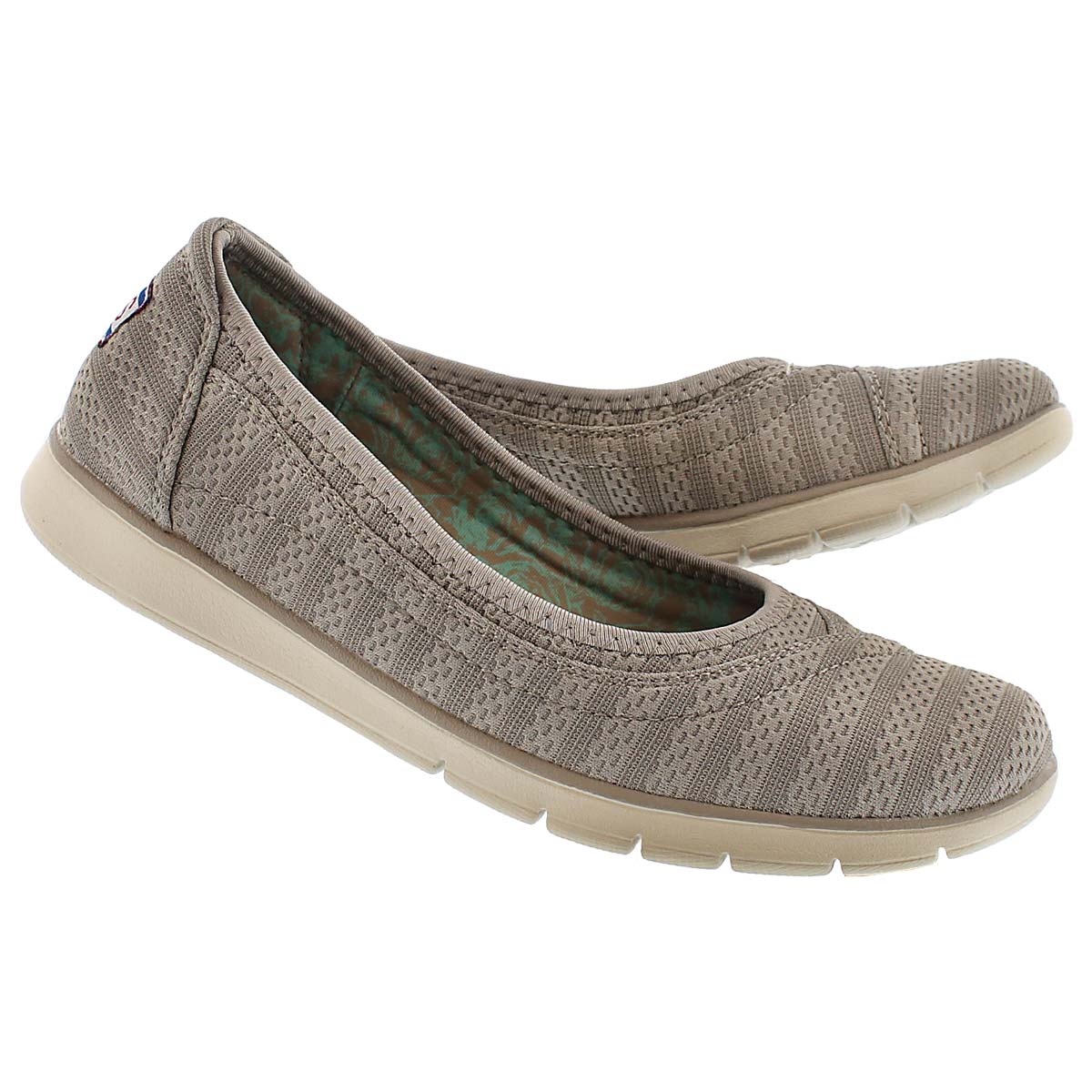 Lds Bobs PureFlex Supastar taupe flat