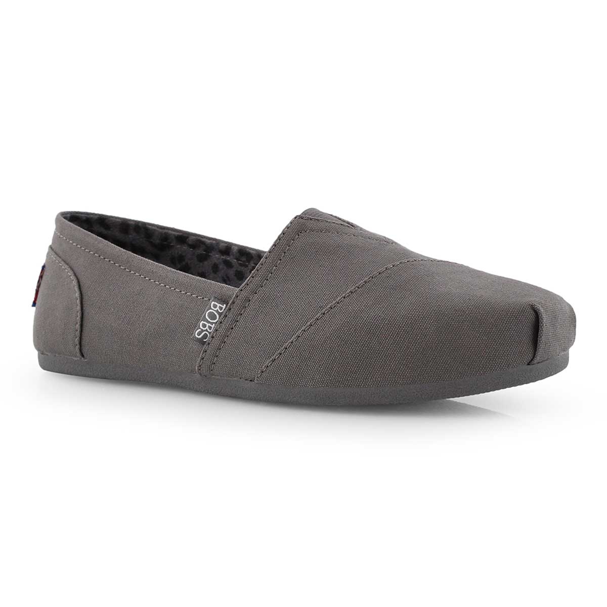 Lds Bobs Plush Peace & Love dkgry canvas