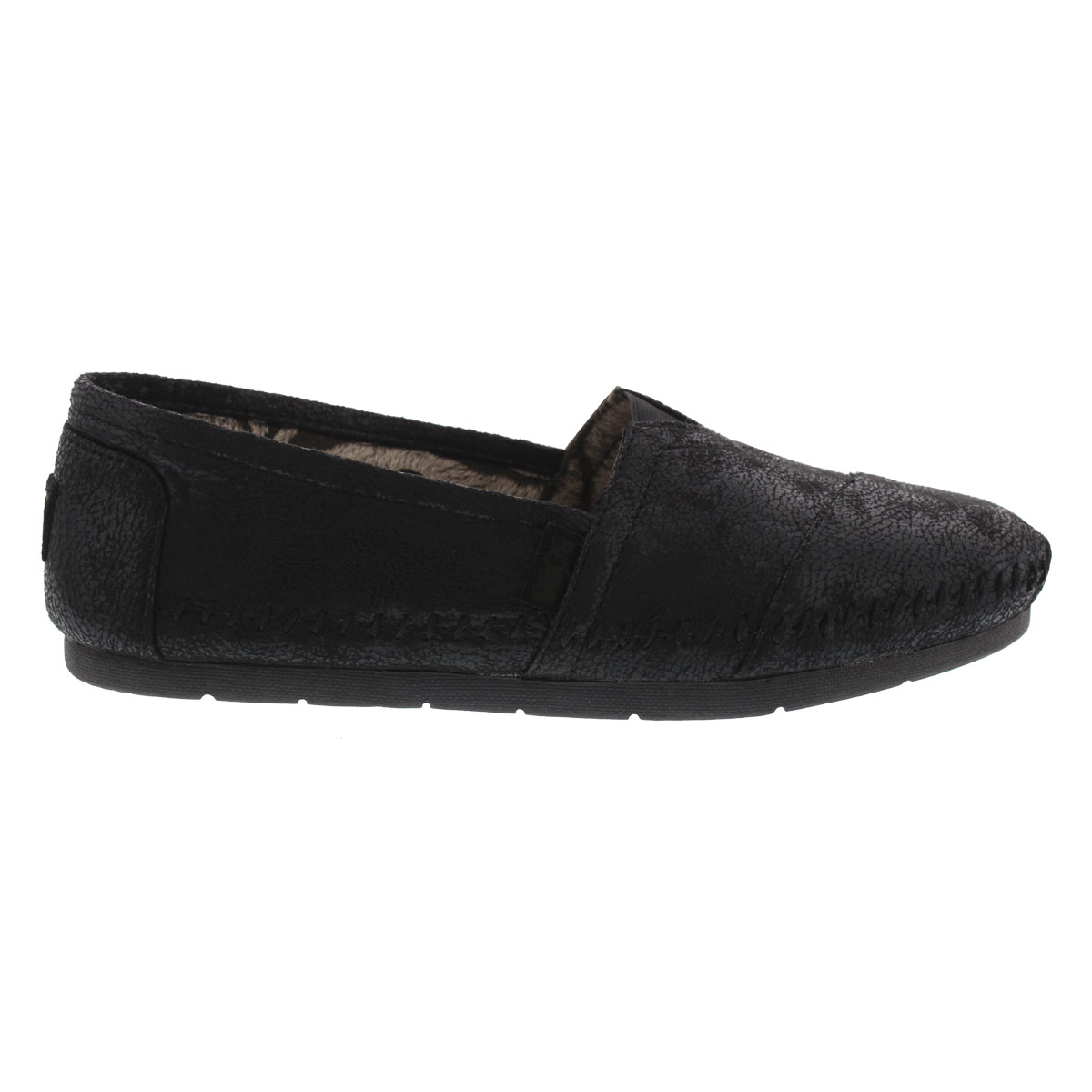 Lds Bobs Luxe Rain Dance blk slip on