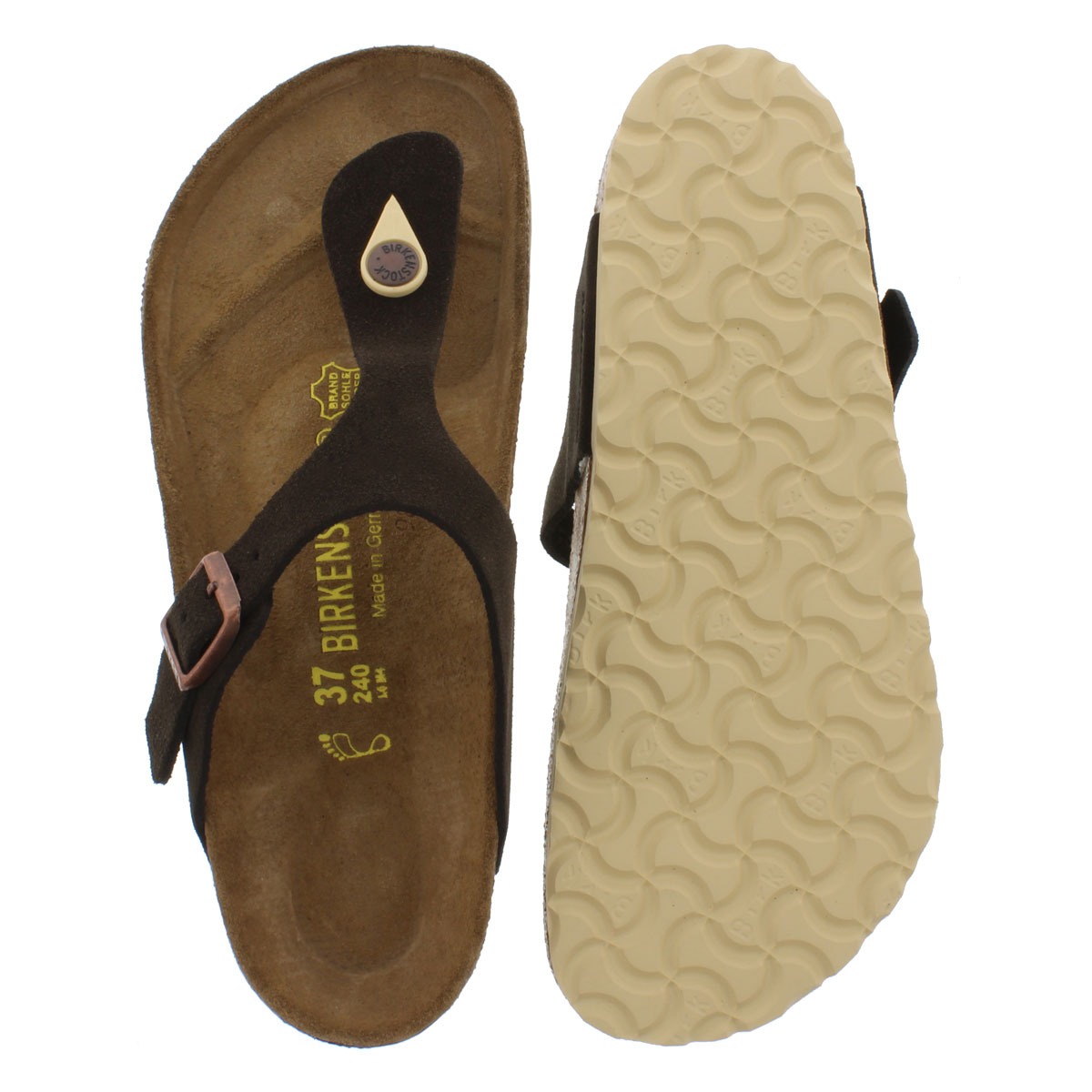Lds Gizeh mocha suede thong sandal