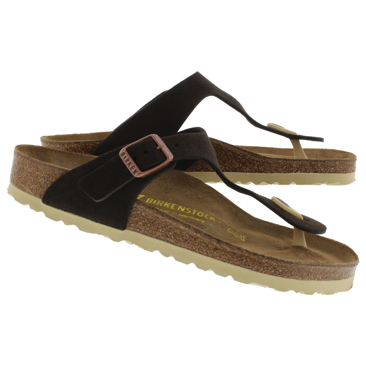 Lds Gizeh mocha suede thong sandal