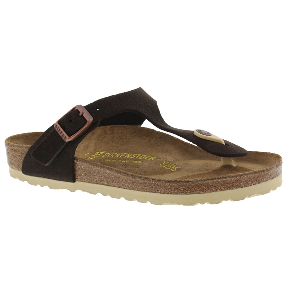 Lds Gizeh mocha suede thong sandal