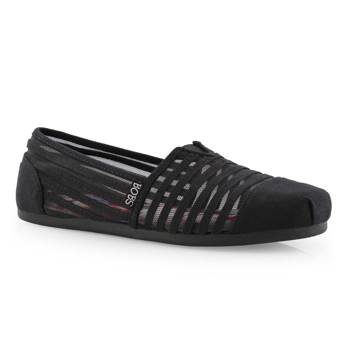 Lds Bobs Plush Adorbs blk slip on shoe