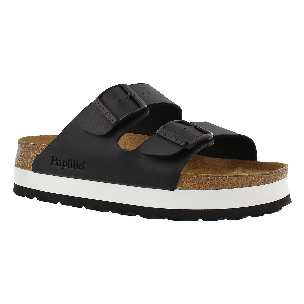 Lds Arizona Platform blk sandal - Narrow
