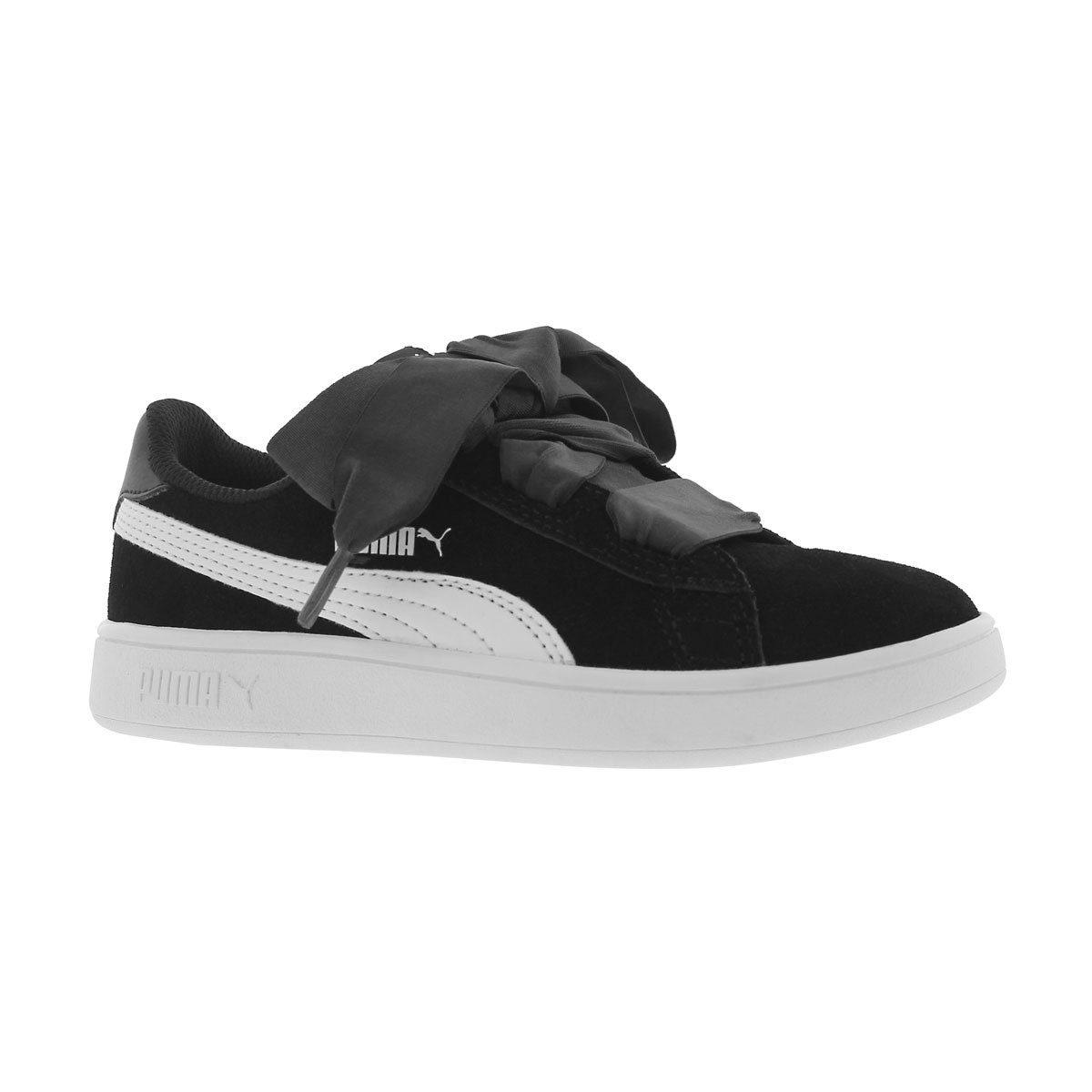 Grls Puma Smash v2 Ribbon blk/wht snkr