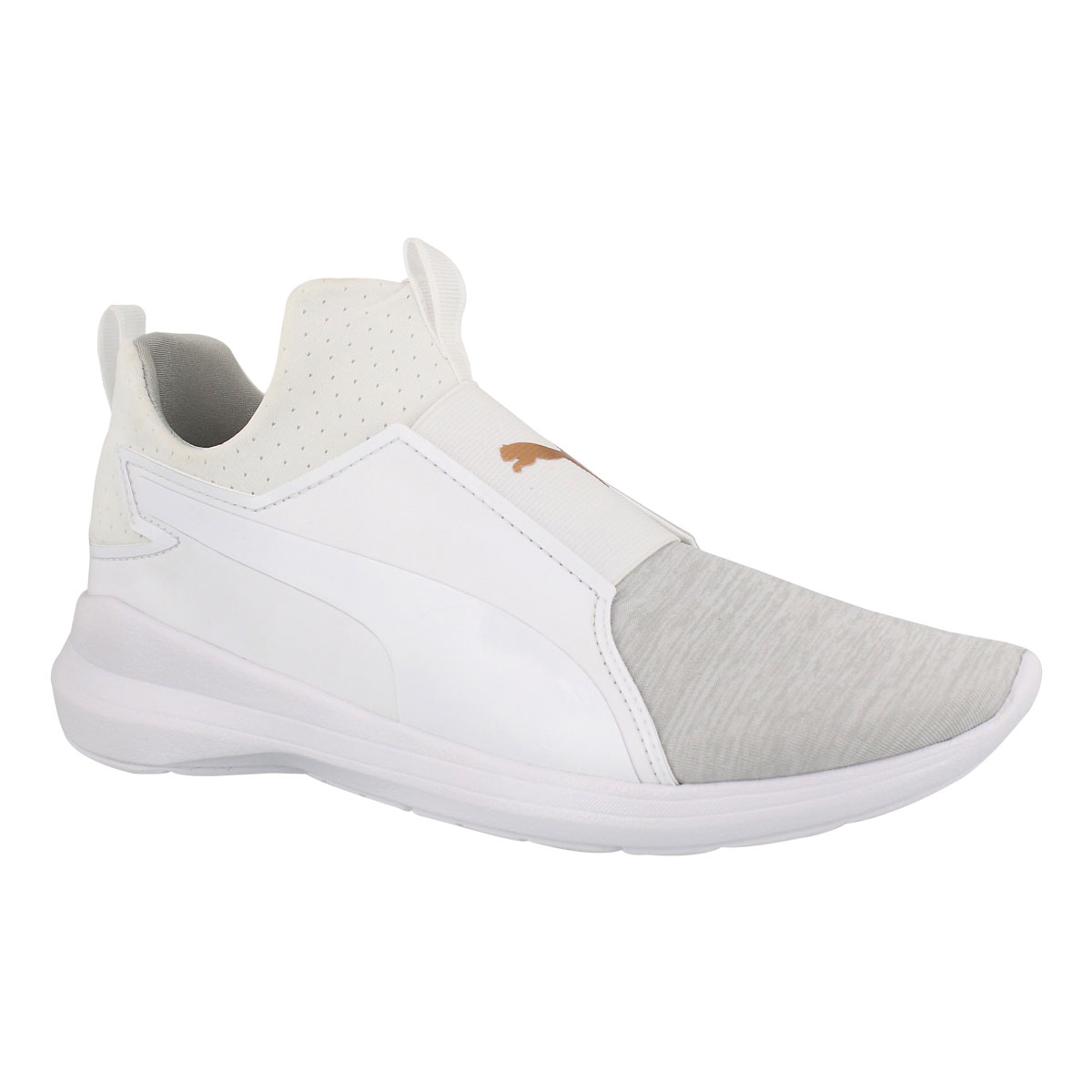 Women's PUMA REBEL MID white sneakers
