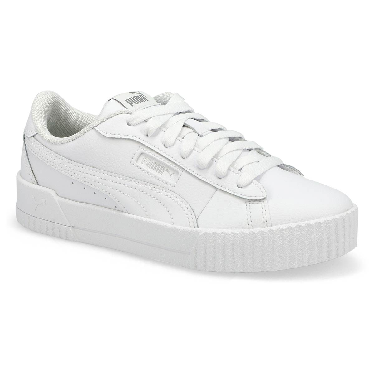 Puma Women's Carina Crew Sneaker - White/Whit | SoftMoc.com