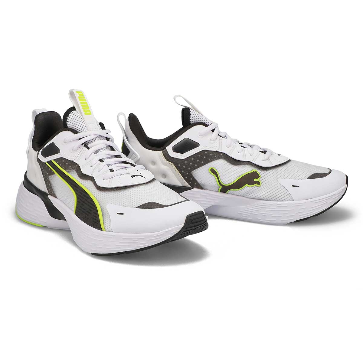 Mens Softride Sway Sneaker - White/Black/Lime