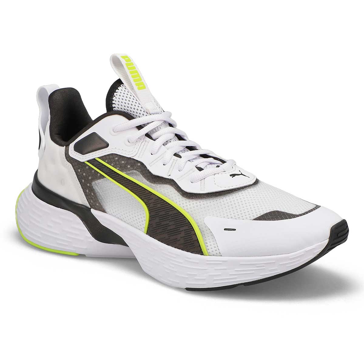 Mens Softride Sway Sneaker - White/Black/Lime