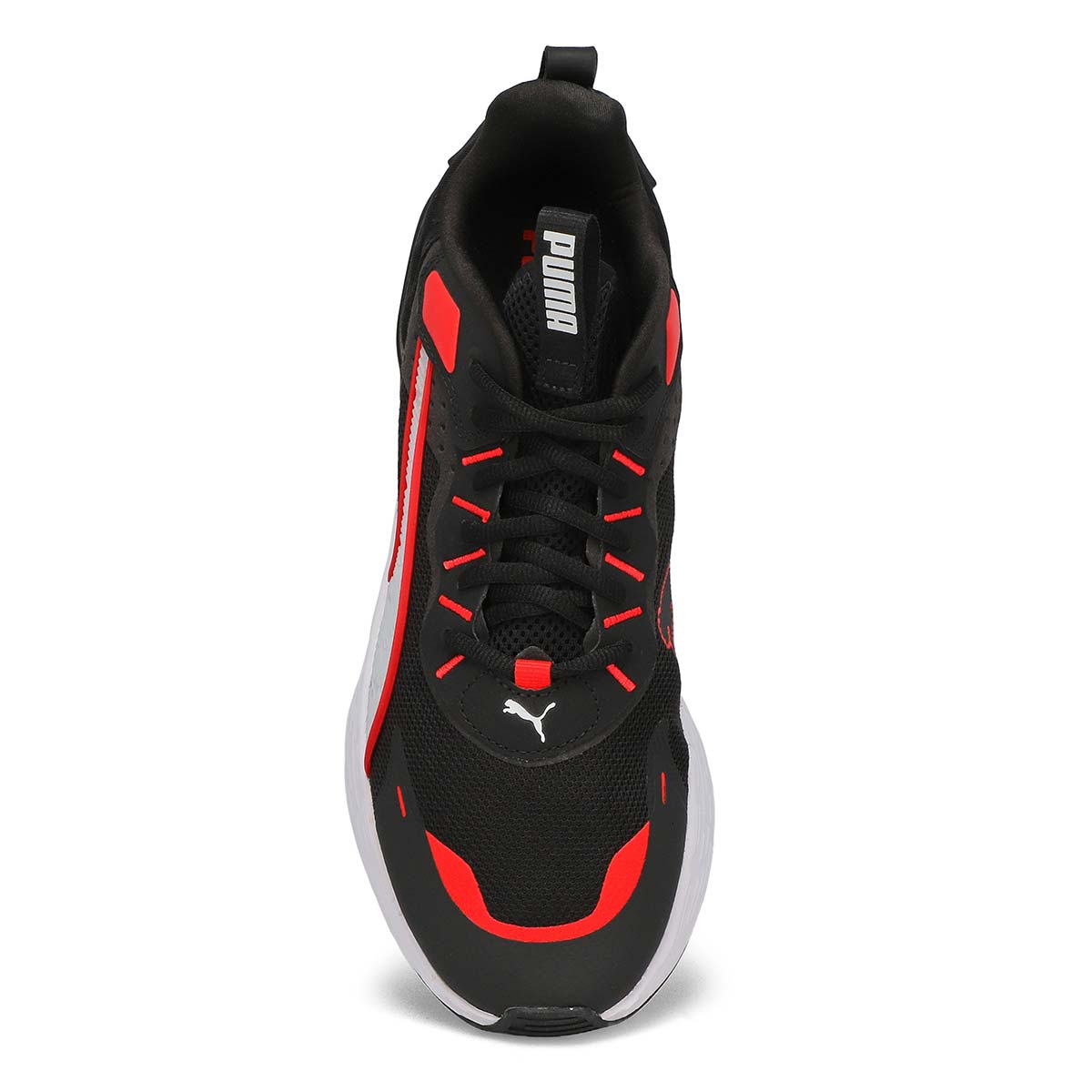 Mens Softride Sway Mesh Sneaker - Black/White/Red